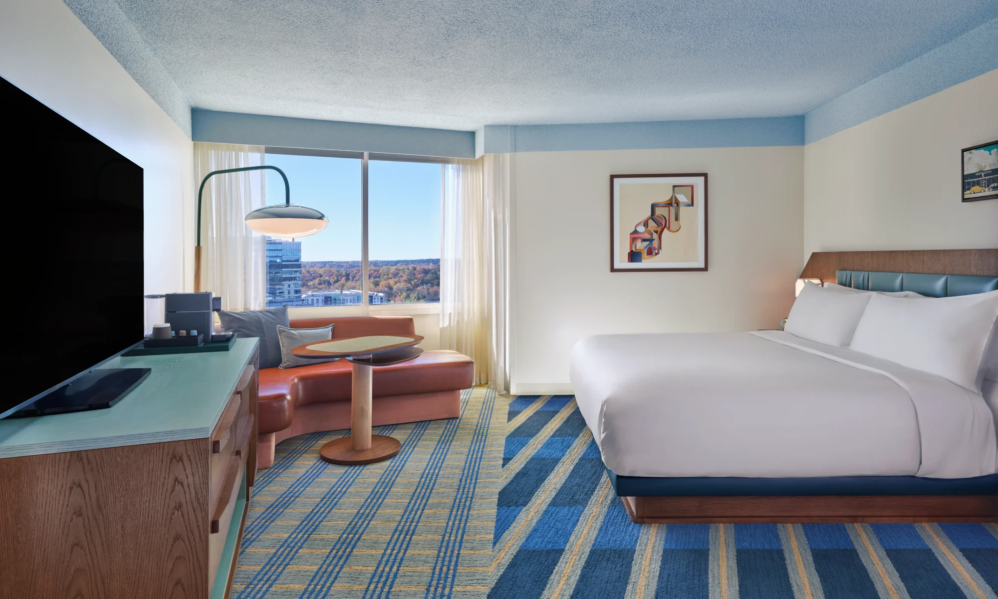 Mid-century modern boutique room interior